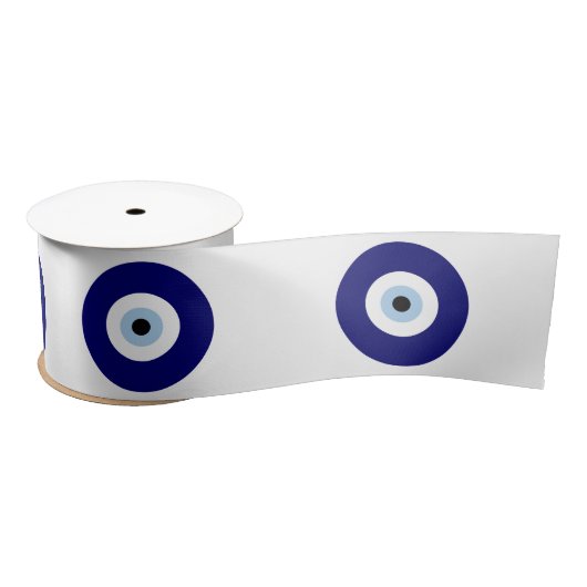 Blauw Kwaad Oog Succes & Bescherming Symbool Satijnen Lint (Spoel)