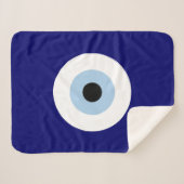Blauw Kwaad Oog Succes & Bescherming Symbool Sherpa Deken (Voorkant (horizontaal))