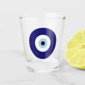 Blauw Kwaad Oog Succes & Bescherming Symbool Shot Glas (Voorkant)