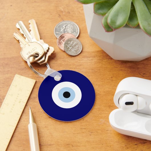 Blauw Kwaad Oog Succes & Bescherming Symbool Sleutelhanger (Bureau)