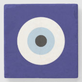 Blauw Kwaad Oog Succes & Bescherming Symbool Stenen Onderzetter (Voorkant)