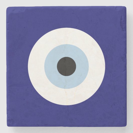 Blauw Kwaad Oog Succes & Bescherming Symbool Stenen Onderzetter (Voorkant)