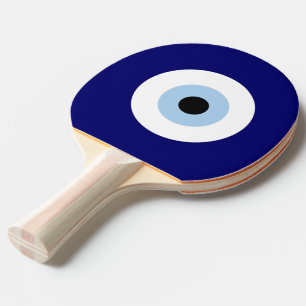Blauw Kwaad Oog Succes & Bescherming Symbool Tafeltennisbatje