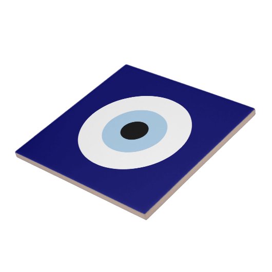 Blauw Kwaad Oog Succes & Bescherming Symbool Tegeltje (Zijkant)