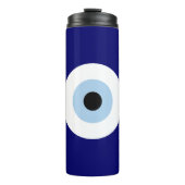 Blauw Kwaad Oog Succes & Bescherming Symbool Thermosbeker (Voorkant)