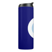 Blauw Kwaad Oog Succes & Bescherming Symbool Thermosbeker (Gedraaid links)