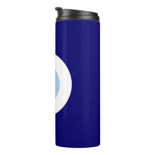 Blauw Kwaad Oog Succes & Bescherming Symbool Thermosbeker (Geroteerd rechts)