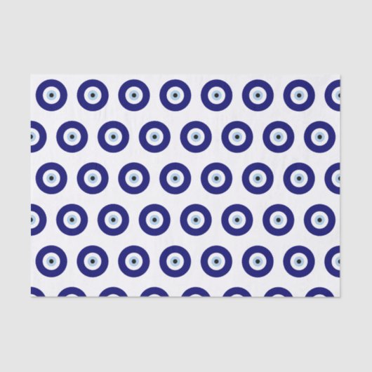 Blauw Kwaad Oog Succes & Bescherming Symbool Tissuepapier (Voorkant)