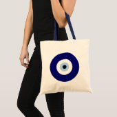 Blauw Kwaad Oog Succes & Bescherming Symbool Tote Bag (Voorkant (product))
