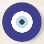 Blauw Kwaad Oog Succes & Bescherming Symbool Zandsteen Onderzetter (Voorkant)