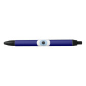 Blauw Kwaad Oog Succes & Bescherming Symbool Zwarte Inkt Pen (Voorkant)