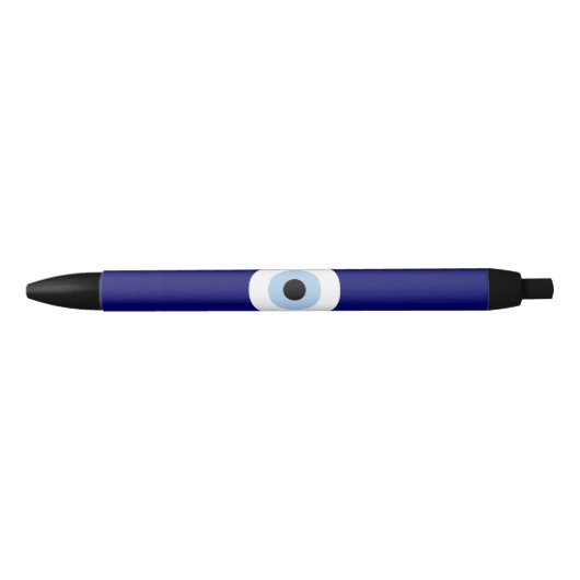 Blauw Kwaad Oog Succes & Bescherming Symbool Zwarte Inkt Pen (Voorkant)