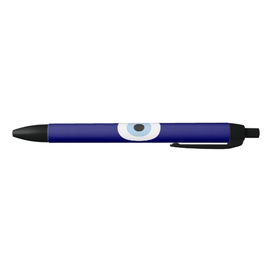 Blauw Kwaad Oog Succes & Bescherming Symbool Zwarte Inkt Pen (Bodem)