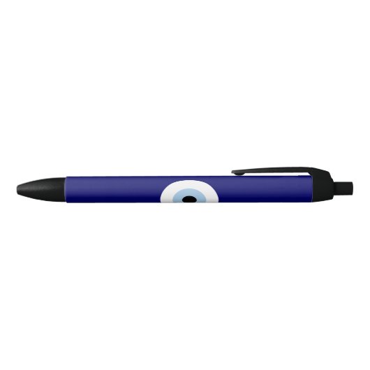 Blauw Kwaad Oog Succes & Bescherming Symbool Zwarte Inkt Pen (Bovenkant)