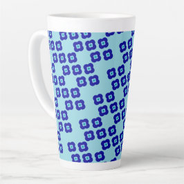 Blauw Kwaad Oog Vier Bloembladeren Amulets Patroon Latte Mok