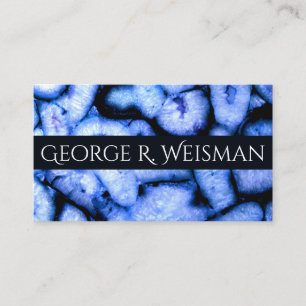 Blauw Kwarts Agat, blauwe Geodes, abstract patroon Visitekaartje