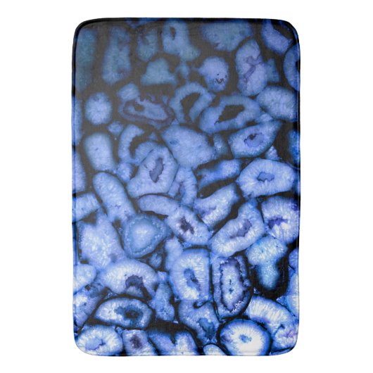 Blauw kwarts, blauw gewas, blauwe geodes badmat (Voorkant Verticaal)