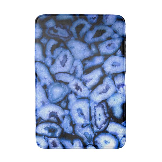 Blauw kwartsgewijs, blauw gedicht, abstract patroo badmat (Voorkant Verticaal)