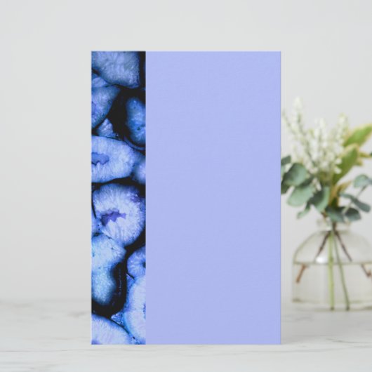 Blauw kwartsgewijs, blauw gedicht, abstract patroo briefpapier (Staand voorkant)