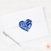 Blauw kwartsgewijs, blauw gedicht, abstract patroo hart sticker (Envelop)