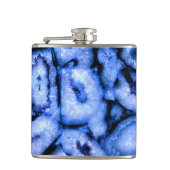 Blauw kwartsgewijs, blauw gedicht, abstract patroo heupfles (Voorkant)