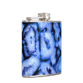 Blauw kwartsgewijs, blauw gedicht, abstract patroo heupfles (Rechts)