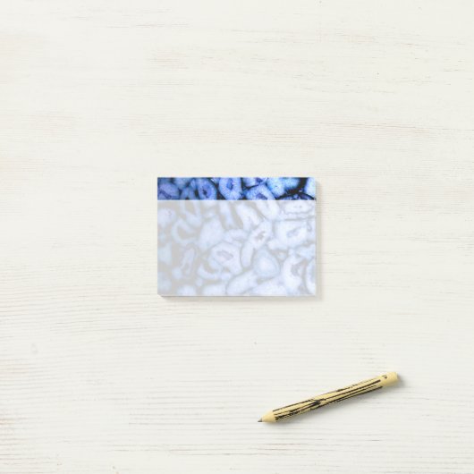 Blauw kwartsgewijs, blauw gedicht, abstract patroo post-it® notes (Op bureau)