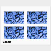 Blauw kwartsgewijs, blauw gedicht, abstract patroo rechthoekige sticker (Vel)