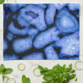 Blauw kwartsgewijs, blauw gedicht, abstract patroo theedoek (Gevouwen)