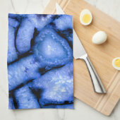 Blauw kwartsgewijs, blauw gedicht, abstract patroo theedoek (Quarter Fold)