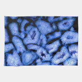 Blauw kwartsgewijs, blauw gedicht, abstract patroo theedoek (Horizontaal)