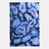 Blauw kwartsgewijs, blauw gedicht, abstract patroo theedoek (Verticaal)