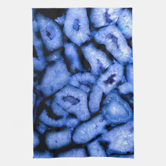 Blauw kwartsgewijs, blauw gedicht, abstract patroo theedoek (Verticaal)