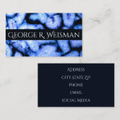 Blauw kwartsgewijs, blauw gedicht, abstract patroo visitekaartje (Voorkant / Achterkant)