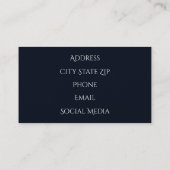 Blauw kwartsgewijs, blauw gedicht, abstract patroo visitekaartje (Achterkant)