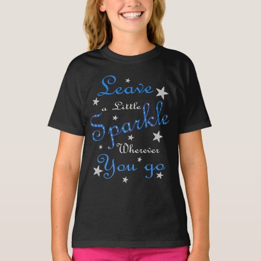 Blauw laat een beetje Inspirerend achter T-shirt (Voorkant)