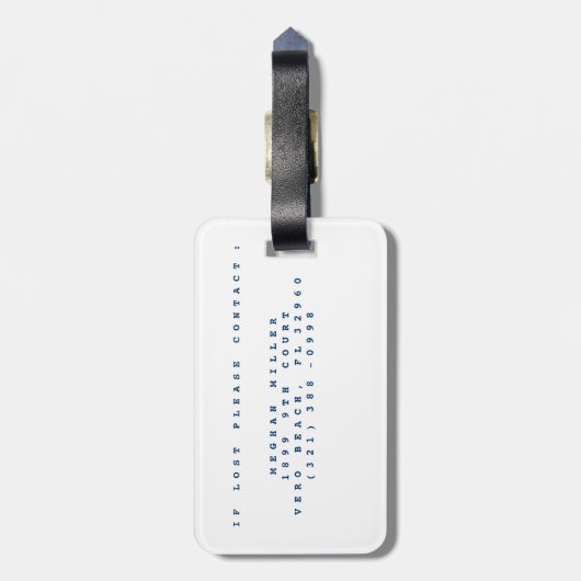 Blauw laat het avontuur met Bagage beginnen Bagagelabel (Achterkant verticaal)