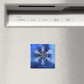 Blauw laat Snowflake 2-inch Square Magnet (Insitu (Vaatwasser))