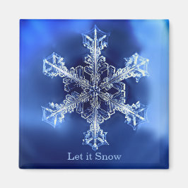 Blauw laat Snowflake 2-inch Square Magnet