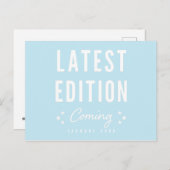 Blauw Laatste Editie Komt Zwangerschap Aankondigingskaart (Voorkant / Achterkant)