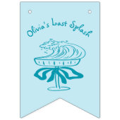 Blauw Laatste Splash Bachelorette Party Fotobanner Vlaggetjes (Eerste vlag)