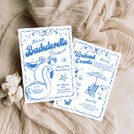 Blauw Laatste Toast Beach Bachelorette Weekend Kaart<br><div class="desc">Blauw Laatste Toast Strand Bachelorette Weekend Uitnodiging</div>