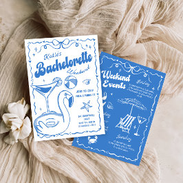 Blauw Laatste Toast Beach Bachelorette Weekend Kaart