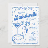 Blauw Laatste Toast Beach Bachelorette Weekend Kaart (Voorkant)