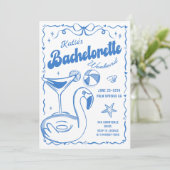 Blauw Laatste Toast Beach Bachelorette Weekend Kaart (Staand voorkant)