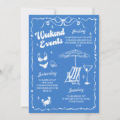 Blauw Laatste Toast Beach Bachelorette Weekend Kaart (Achterkant)