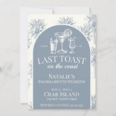 Blauw Laatste Toast Op De Kust Bachelorette Kaart (Voorkant)