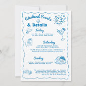 Blauw Laatste Toast op de Kust Bachelorette Weeken Kaart (Achterkant)