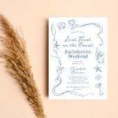 Blauw Laatste Toast op de Kust Bachelorette Weeken Kaart