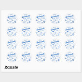 Blauw Laatste toast Strand Bachelorette Weekend St Ronde Sticker (Vel)